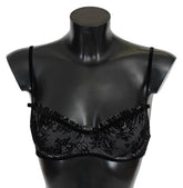 Ermanno Scervino Black Mesh Balconcino Bra Nylon  Underwear